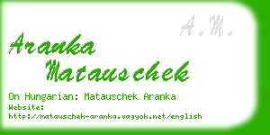 aranka matauschek business card